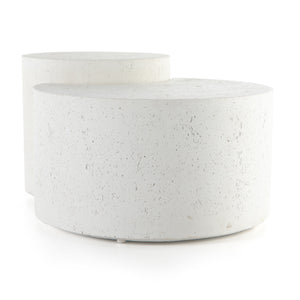 Meza Nesting Coffee Table In Textured White