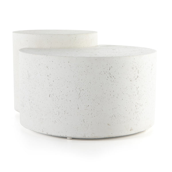 Meza Nesting Coffee Table In Textured White