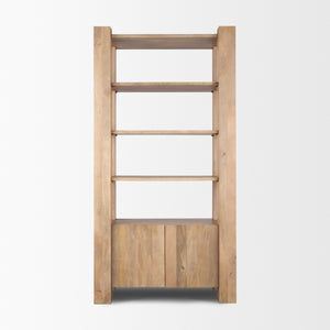 Beth Light Brown Wood w/ Open and Closed Storage Shelving Unit