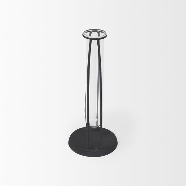 Aria 4.3L x 3.9W x 9.6H Metal and Glass Decorative Accent
