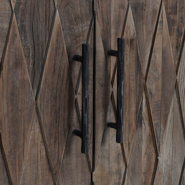 Anton Solid Wood 4Dr Cabinet with Oak Grain