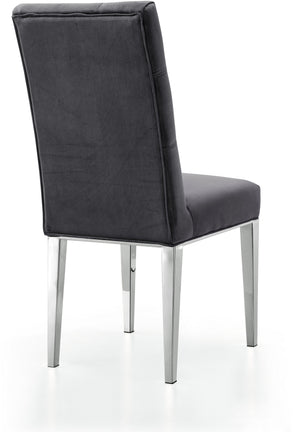 Pauline Dining Chair In Grey Velvet