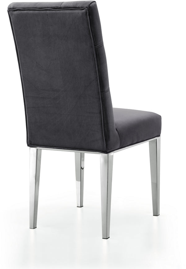 Pauline Dining Chair In Grey Velvet