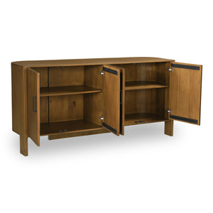 Lachlan Sideboard Brown with Shelves & Drawers