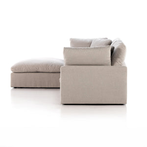 Stevie 3Pc Laf Sec Sofa W/Ottoman In Flannl