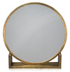 Odyssey Decorative Round Table Mirror, Antique Brass