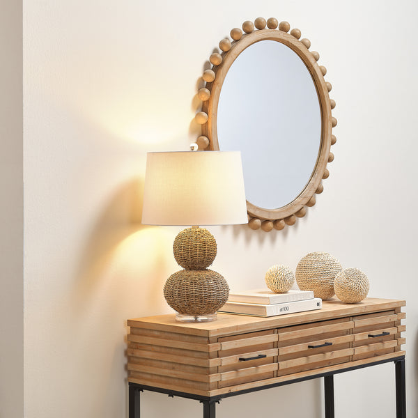 Brighton Round Wood Mirror, Natural