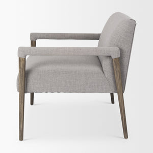 Palisades Gray Fabric w/ Brown Wood Frame Accent Chair