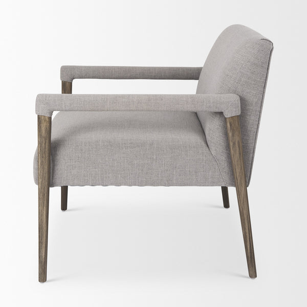 Palisades Gray Fabric w/ Brown Wood Frame Accent Chair