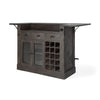 Cheers Dark Brown Solid Wood  Wine Bottle Storage Kitchen Island