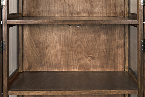 Collins Hutch in Dark Walnut with Glass Accents