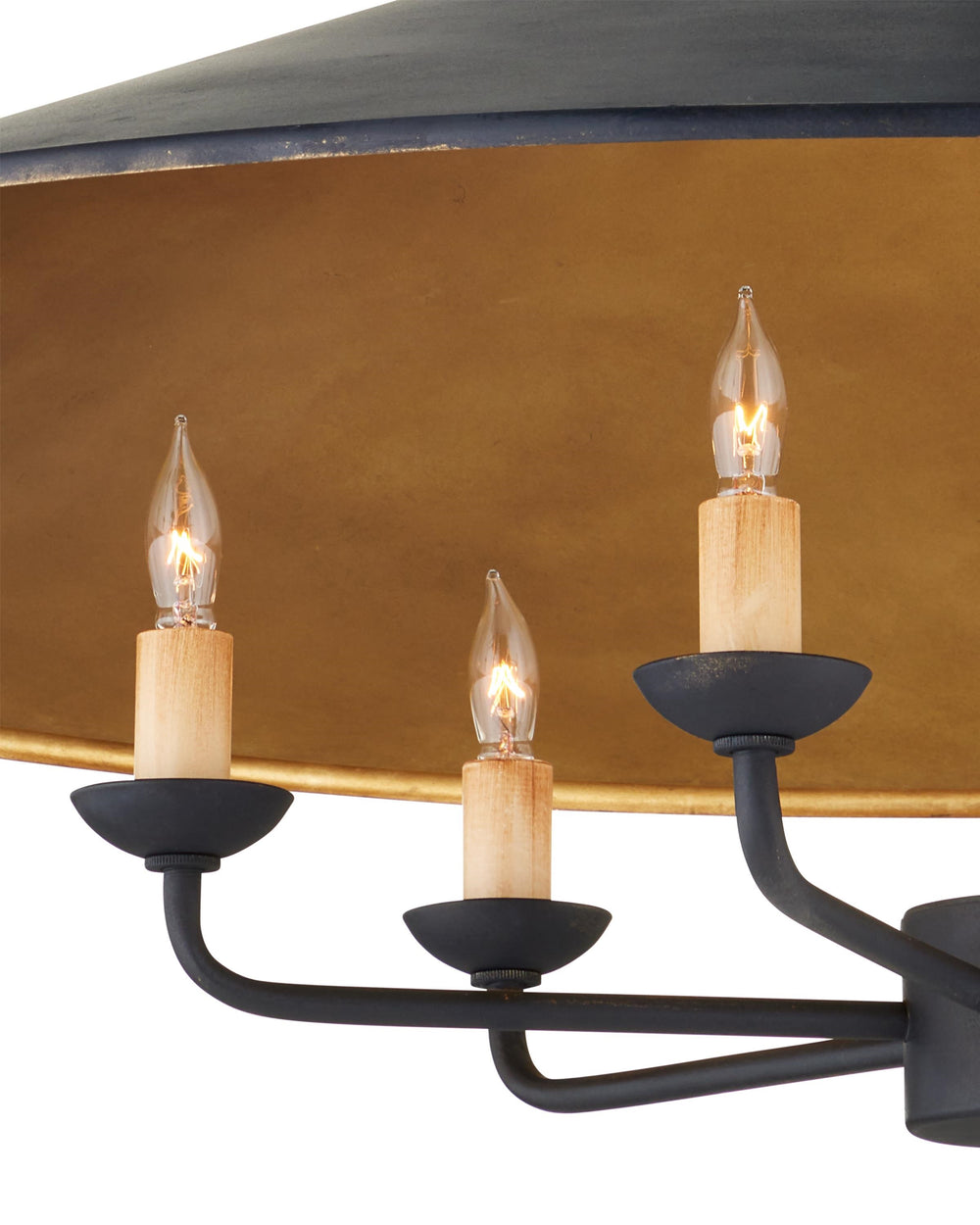 Brussels Chandelier In French Black & Contemporary Gold