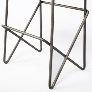 Katniss 26" Total Height Cream Fabric Seat Gold Metal Frame Counter Stool