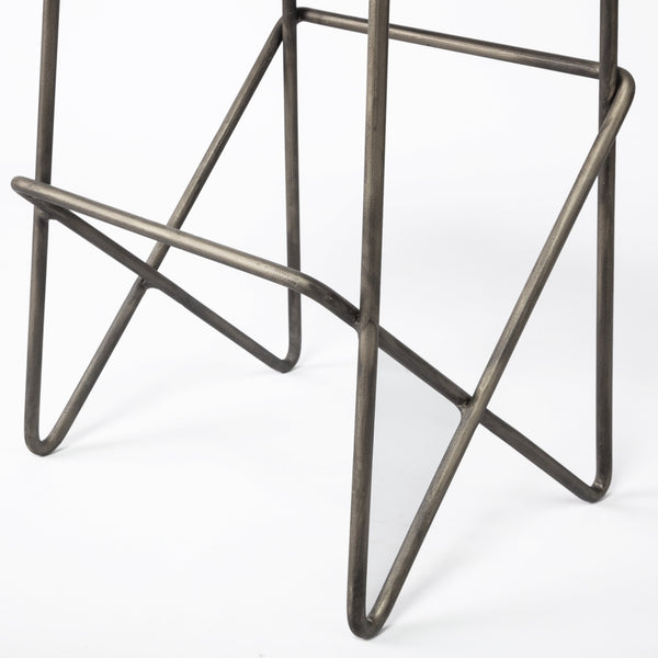 Katniss 26" Total Height Cream Fabric Seat Gold Metal Frame Counter Stool