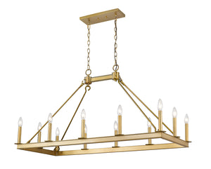Barclay 12 Light Island/Billiard in Olde Brass Finish