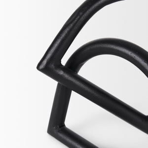 Locke Large Matte Black Metal Decorative Object