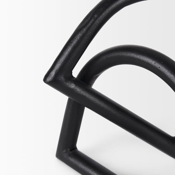 Locke Large Matte Black Metal Decorative Object