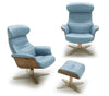Matsson Blue Leather Ottoman