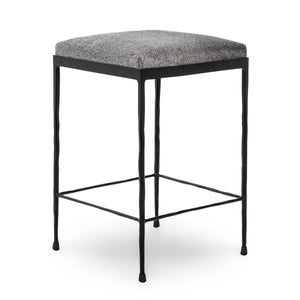 Classic Home Bose Hide Counter Stool with Iron Frame