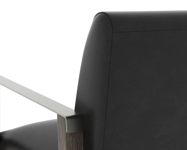 EARL LOUNGE CHAIR - ASH GREY - BRENTWOOD CHARCOAL LEATHER