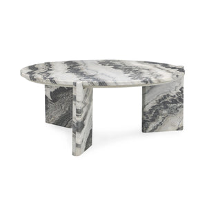 Classic Home Zora Marble Coffee Table - Charcoal Gray