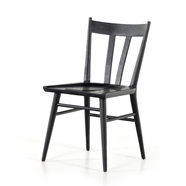 Gregory Dining Chair In Black Oak