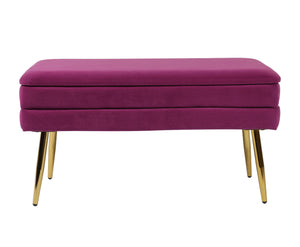 Ziva Plum Velvet Storage Bench