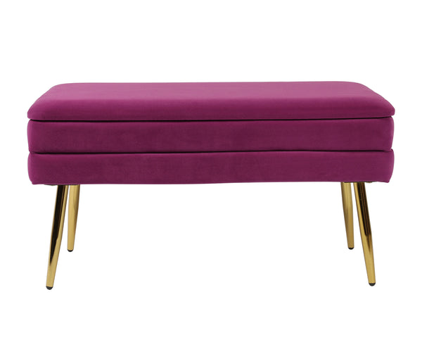 Ziva Plum Velvet Storage Bench