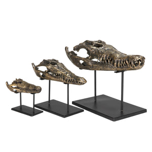 Brass Alligator On Stand, Small