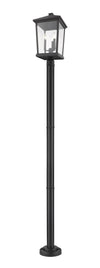 Beacon 3 Light Outdoor Post Mounted Fixture in Black Finish