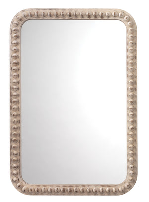 Rectangle Audrey Wall Mirror, White Washed Wood