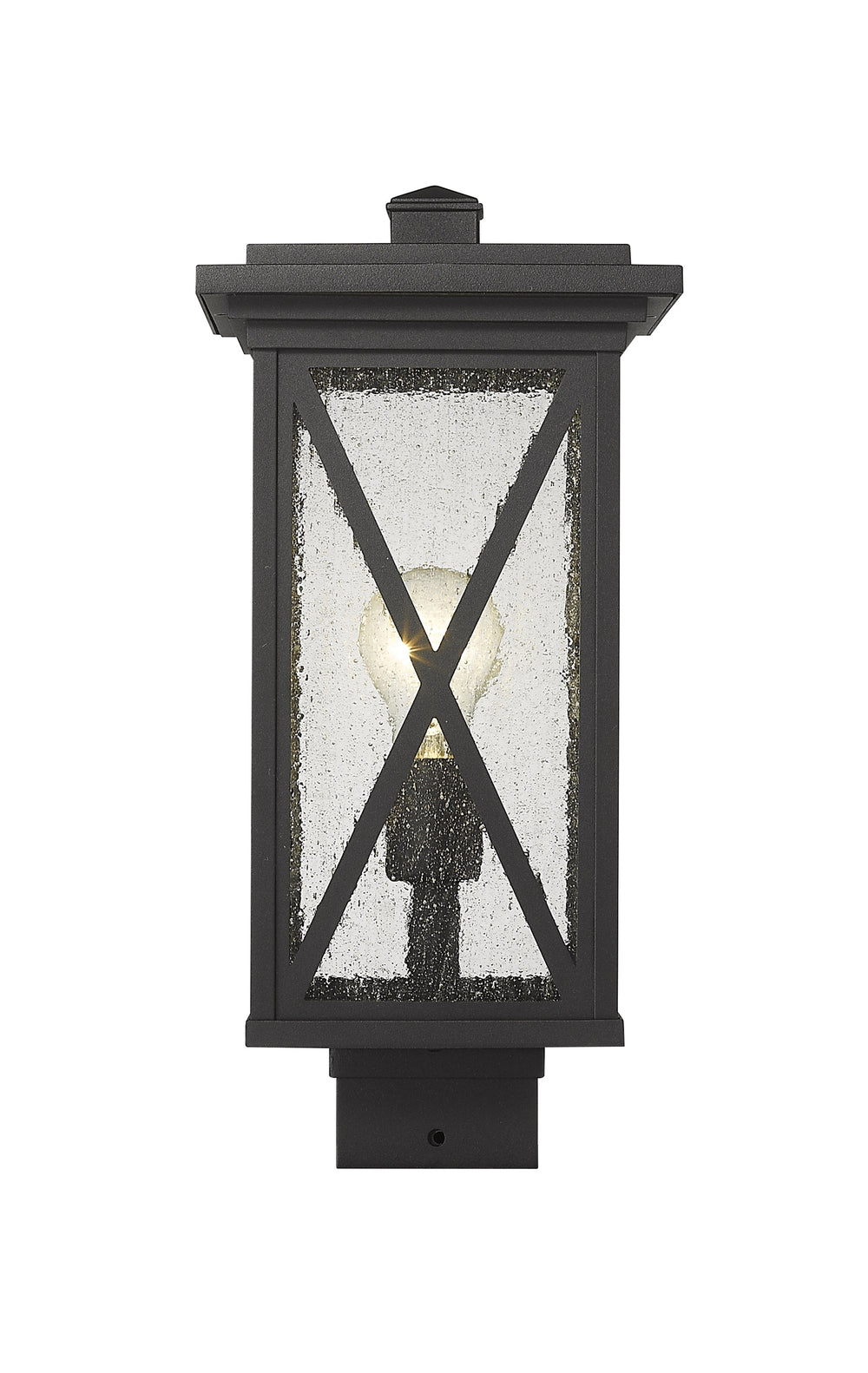 Brookside 1 Light Outdoor Post Mount Fixture in Black Finish