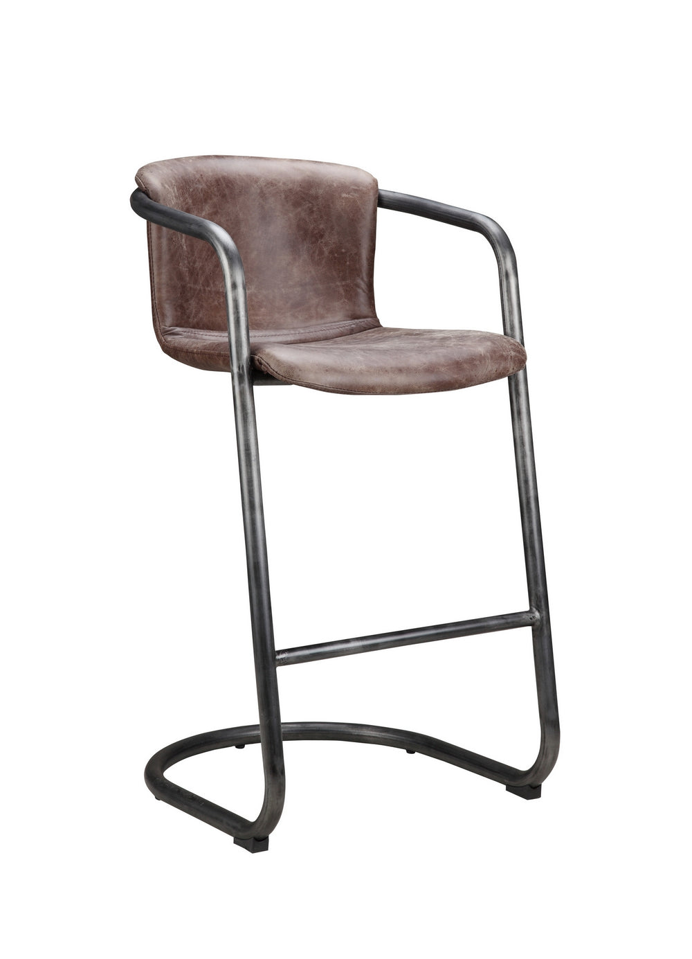 Freeman Barstool Set in Brown Leather