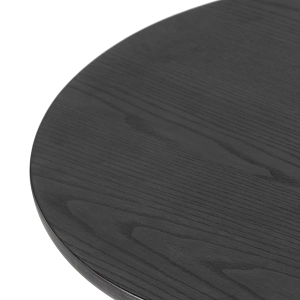 Merla Wood End Table In Tall In Black Wash Ash