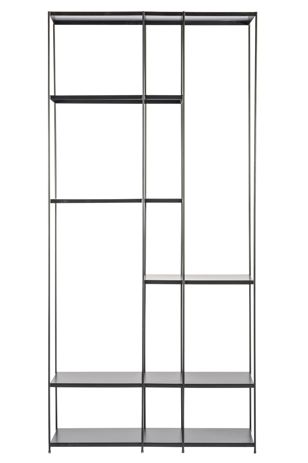 ETTA Bookshelf in tall-metal shelves/industrial black frame