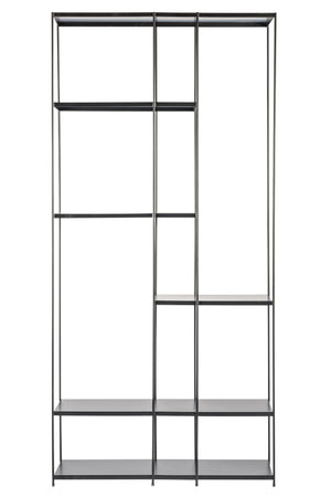 ETTA Bookshelf in tall-metal shelves/industrial black frame