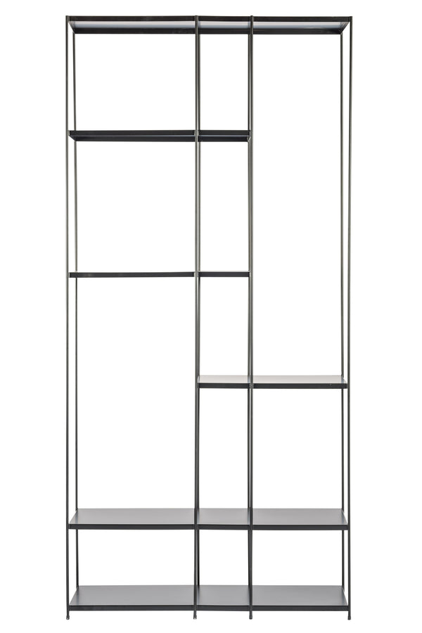 ETTA Bookshelf in tall-metal shelves/industrial black frame