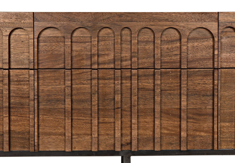 Casanova Sideboard in Dark Walnut with Industrial Steel Accents
