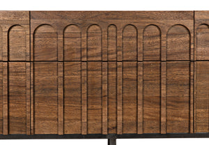 Casanova Sideboard in Dark Walnut with Industrial Steel Accents