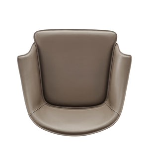 Callie Recycled Leather Dining Arm Chair, Light Mocha