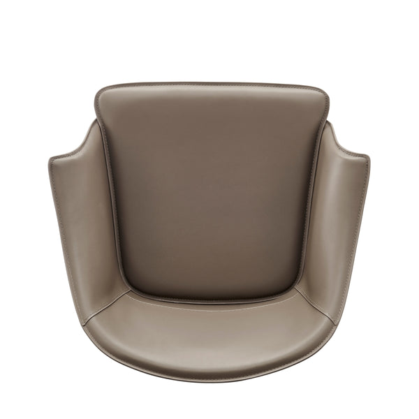 Callie Recycled Leather Dining Arm Chair, Light Mocha