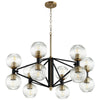 Helios Chandelier in Noir / Aged Brass