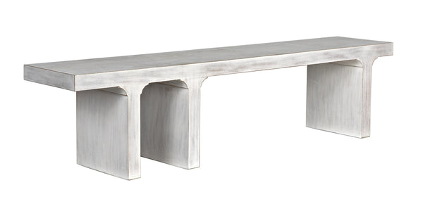 Kir Mahogany Bench in White Wash Finish