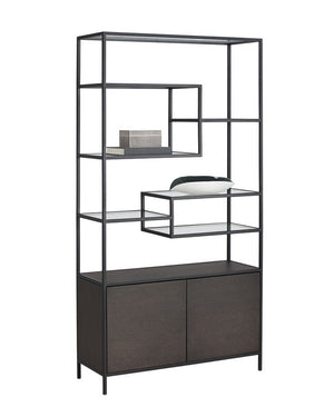Stamos Bookcase - Black - Charcoal Grey