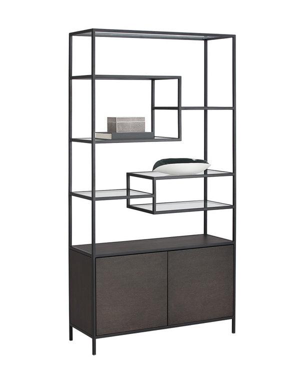 Stamos Bookcase - Black - Charcoal Grey