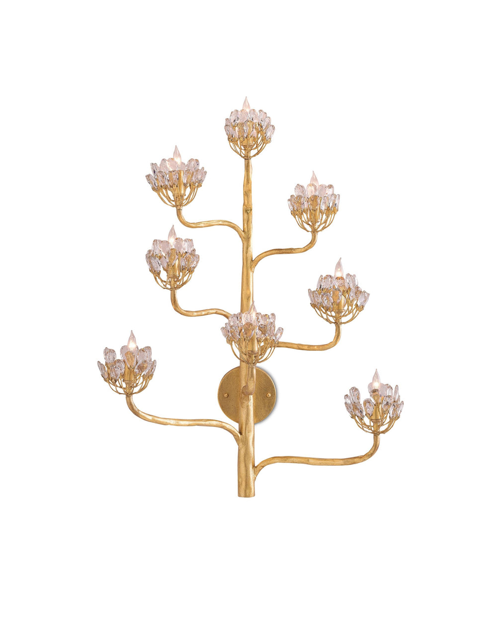 Agave Americana Gold Wall Sconce In Dark Contemporary Gold Leaf