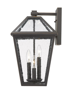 Talbot 3 Light Outdoor Wall Sconce in Rubbed Bronze Finish
