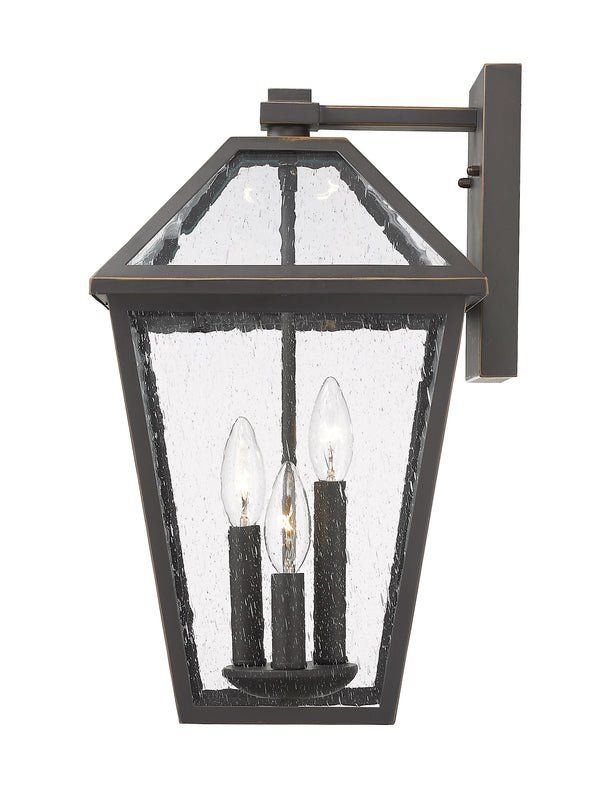 Talbot 3 Light Outdoor Wall Sconce in Rubbed Bronze Finish