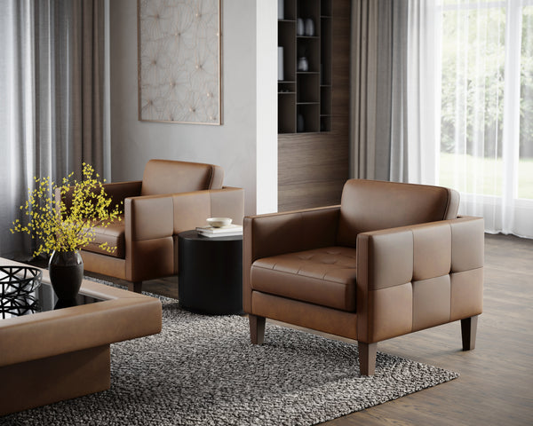 KARMELO ARMCHAIR - COGNAC LEATHER