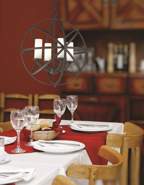 Aranya 4 Light Pendant in Bronze Finish